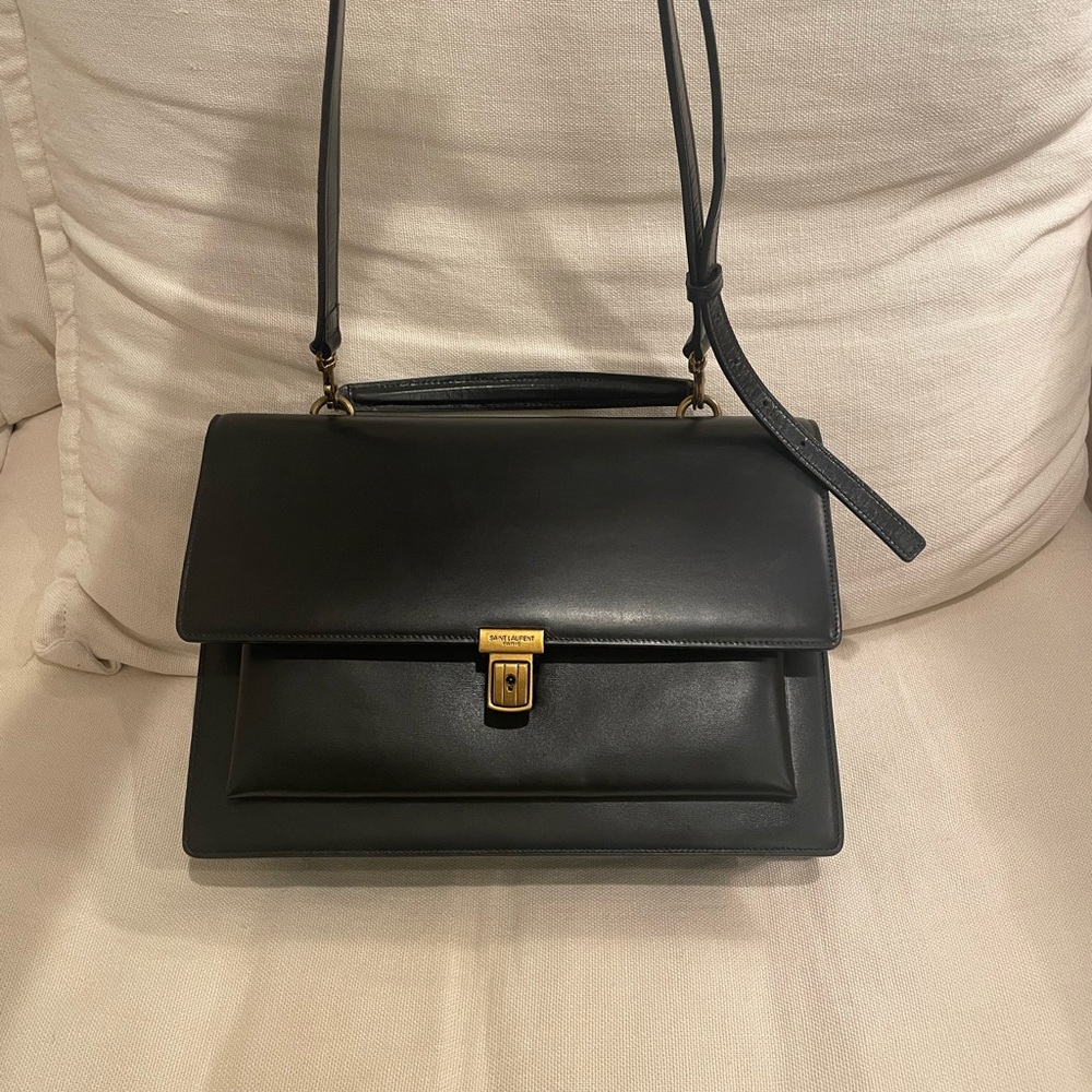 Saint Laurent Black Leather Shoulder Bag